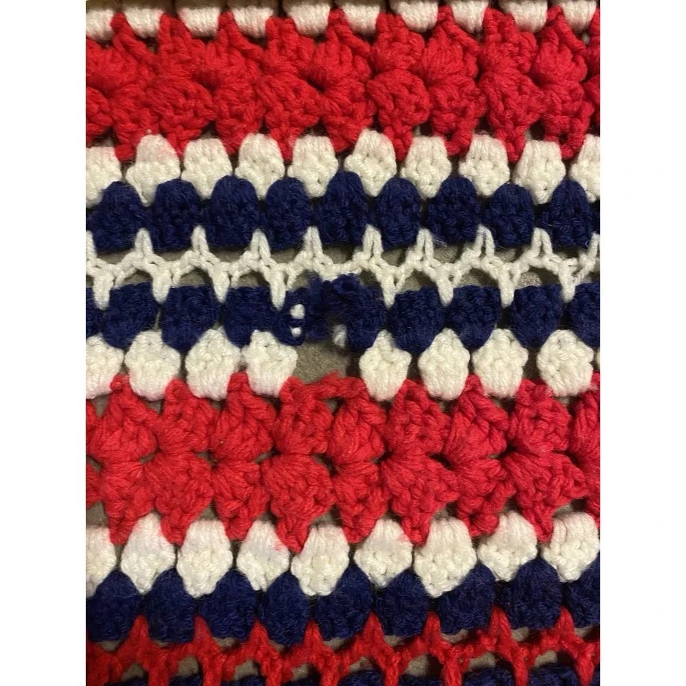 Vintage‎ Patriotic Crochet Afghan 68